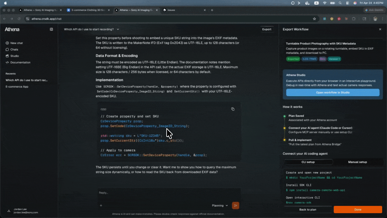 Athena Studio — live API testing, workflow prototyping, and AI-assisted debugging in one surface